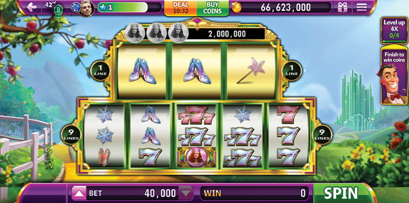 The Wizard of Oz: the good witch of the north with free slots Hit It Rich