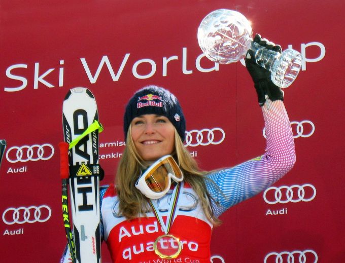 Lindsey Vonn wins the 2010 Downhill World Cup