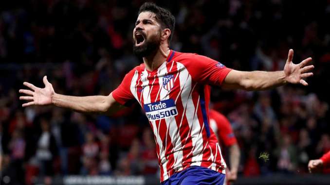 L'attaquant de l'Atletico Madrid Diego Costa cherche la fermeture en finale de la Ligue Europa