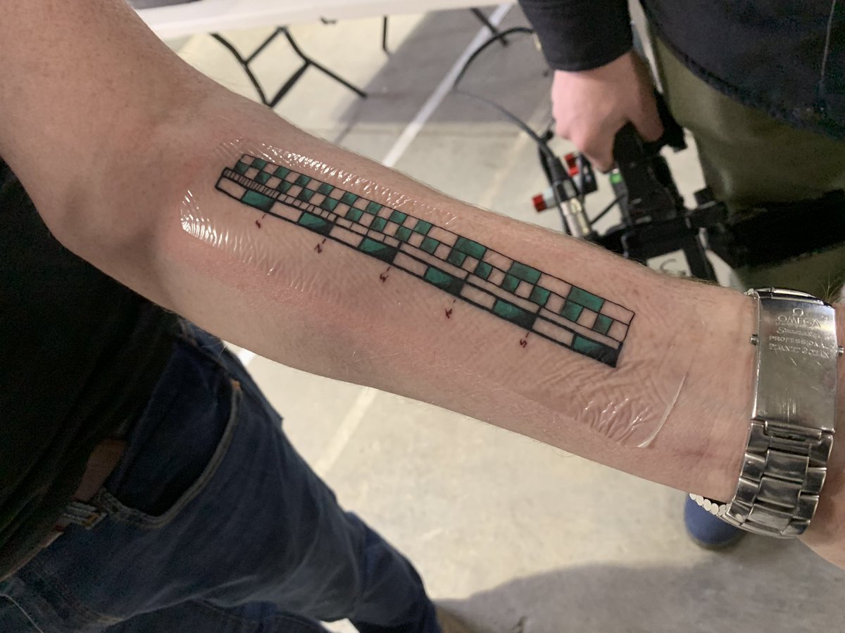 What is tattooed on Adam Savage's arm?