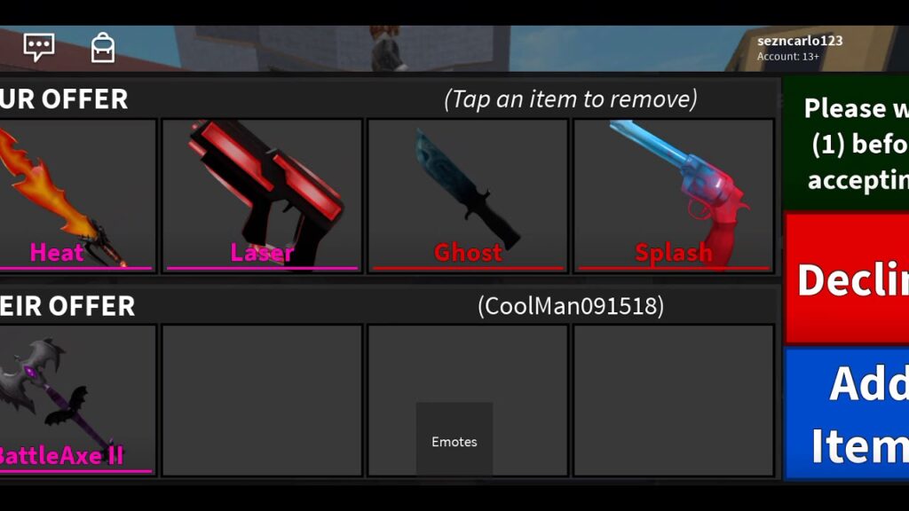 Battleaxe Ii Knife 2018, Trade Roblox Murder Mystery 2 (MM2) Items