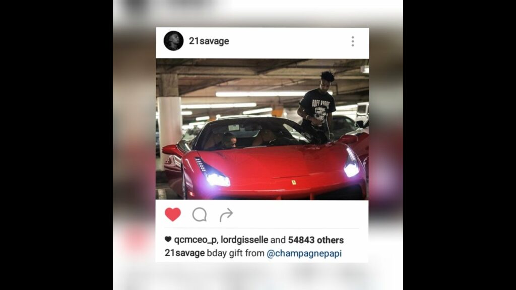 Did Drake buy 21 Savage a Ferrari?