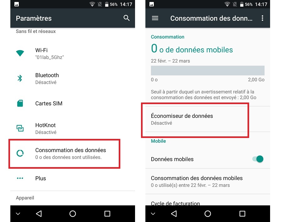 Comment faire pour activer les données mobiles ?