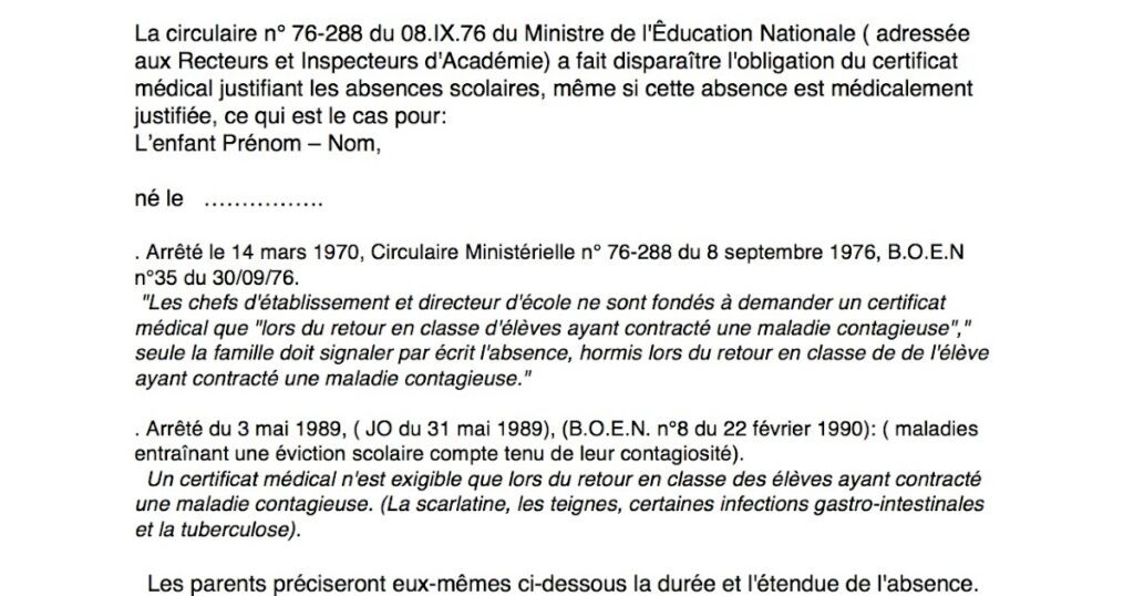 Comment faire un certificat d'absence ?