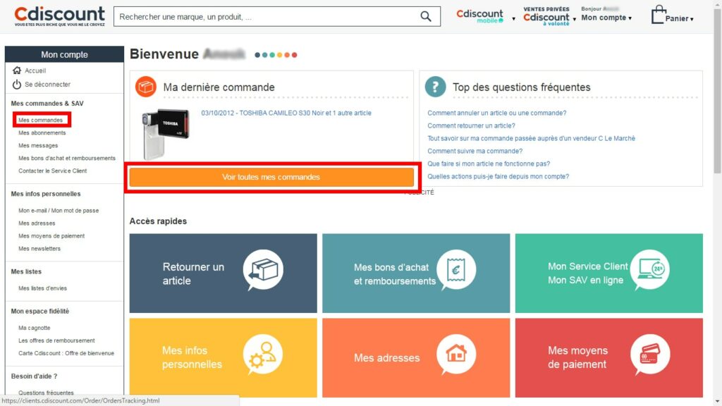 Comment retrouver ma commande ?