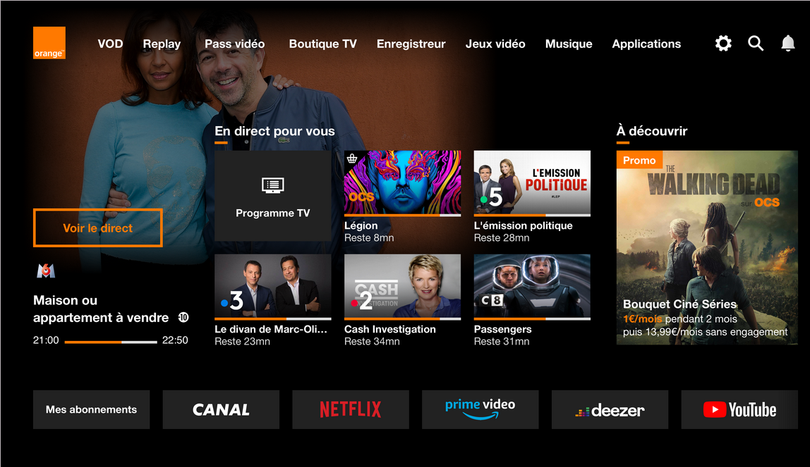 Quelles sont les chaînes gratuites TV Orange ?