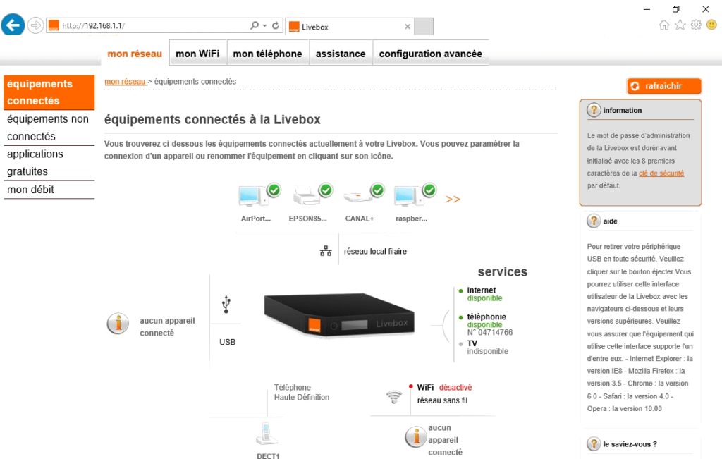 Où trouver le mot de passe wifi de la Livebox ?