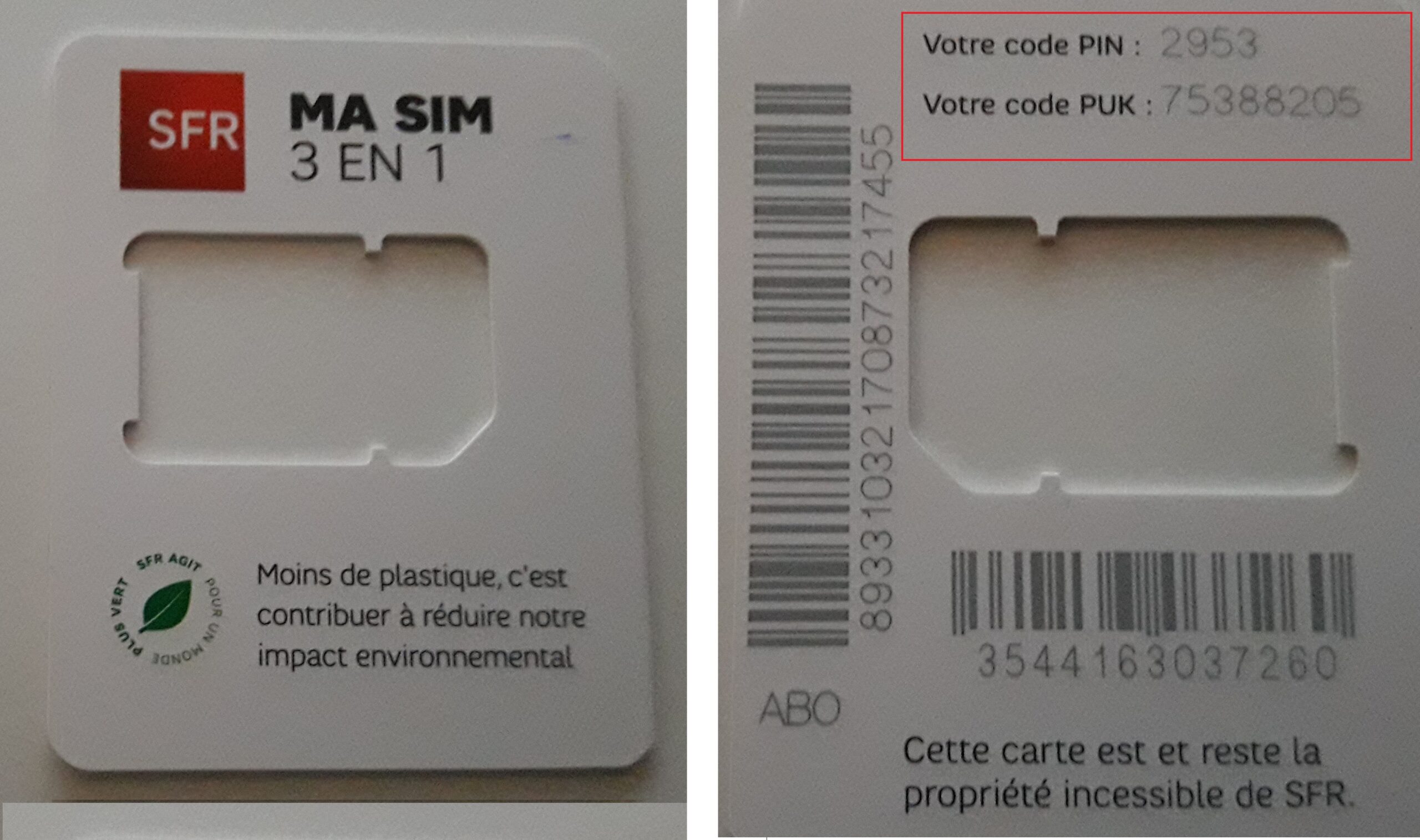 Quel est le prix d'une carte SIM SFR ?