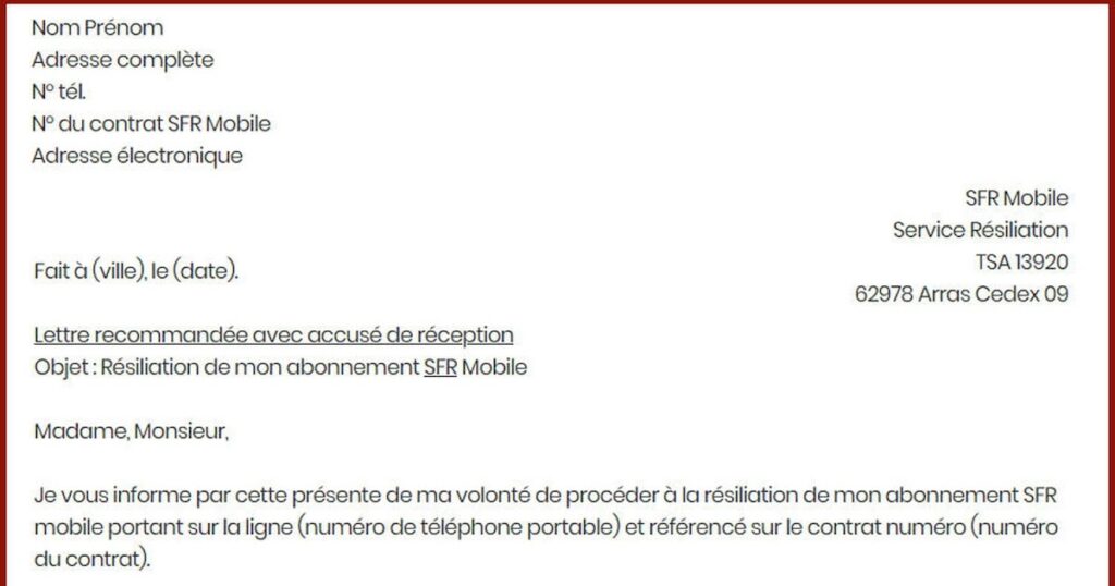 Où envoyer un courrier à SFR ?