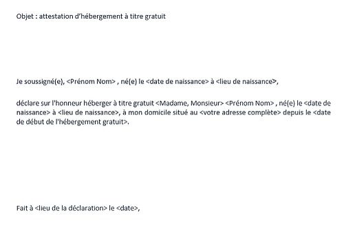 Comment faire pour héberger une personne ?