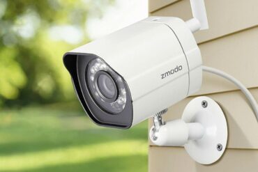 How far can a security camera be from WIFI?